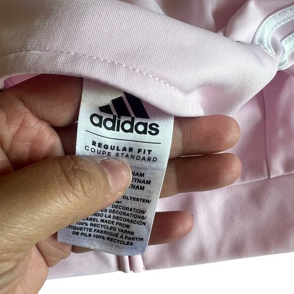 Adidas Baby Two Piece Athletic Jogger Set Pink White Size 12 Months - Picture 4 of 5